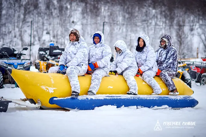 Snow banana ride — 3 km